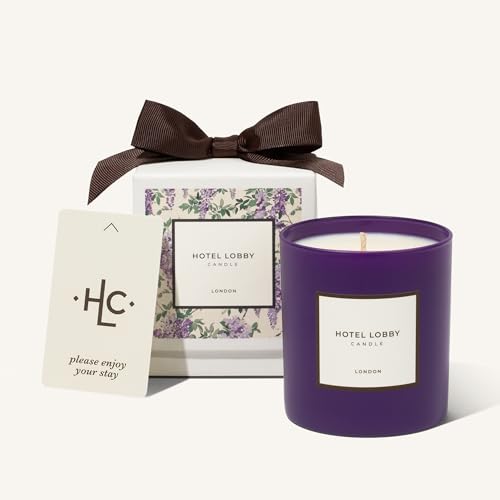 Hotel Lobby London Candle Luxury Hand-Poured 9.75oz Soy Wax with Earl Grey Tea Vanilla Milk Lavender and Honey Infused with Essential Oils 65-Hour Burn Time Reusable Vessel Clean Burn