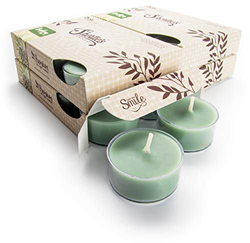 Shortie'S Candle Company 46225 Bayberry Fir Premium Tealight Candles Bulk Pack - Highly Scented With Essential Oils - 24 Green Tea Lights - Beautiful Candlelight - Made In The Usa - Christmas & Holiday Collection cover