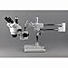 AmScope SM-4TPX Professional Trinocular Stereo Zoom Microscope with Simultaneous Focus Control, WH10x Eyepieces, 3.5X-45X Magnification, 0.7X-4.5X Zoom Objective, Ambient Lighting, Double-Arm Boom Stand, Includes 0.5X Barlow Lens
