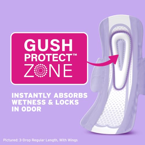 Poise Ultra Thin Incontinence Pads for Women, 3 Drop, Wings, 132 ct - image 3