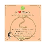 Gold Tennis Racket Bracelets for Women - Dainty 18K Gold Plated Adjustable Gold Sports Bracelet Tennis Racket...