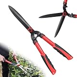 Hedge Shears, Sharp Hedge Clippers for Gardening, 21 inch High Carbon Steel Manual Hedge Trimmer with Ergonomic Anti-slip Handle, Labor-saving Long Garden Shears for Shrubs Bushes Lawn Yard Trimming