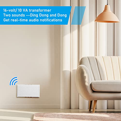 Wired Doorbell Chime, 16V 10VA Front and Rear Door Chime for Home Wall Inside, Compatible with Regular Doorbell Button and Doorbell Transformer, Two Loud Sounds (Delicate Style) - Thumbnail 5