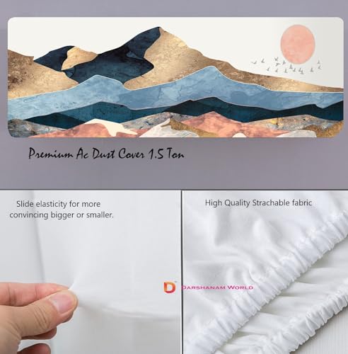 Image of DARSHANAM WORLD Beatiful Designer Ac Cover / / Cutest Printed Air Conditioning Dust Cover For Indoor & All Type AC Split Covers / / Colorfull Folding Designer Ac Cover (Mountain Printed 1.5 Ton)