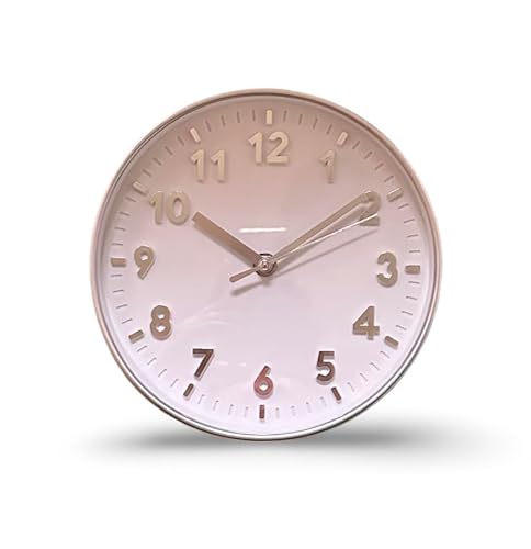 Bargain Lovers Silver Wall Clock Silent & Non Ticking Modern
