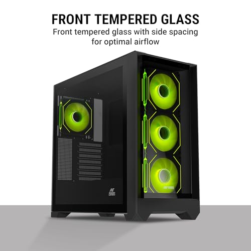 Image of Ant Esports 621 C3 ATX Mid-Tower Computer Case /Gaming Cabinet with Type-C | Support ATX, Micro-ATX, Mini-ITX | Pre-Installed 4 Rear ARGB Infinity Mirror Fans (Black)