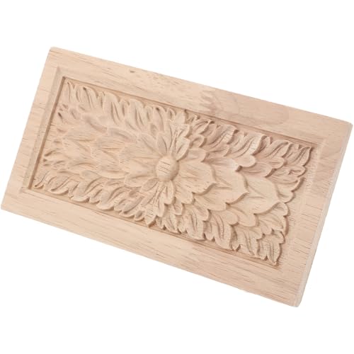 VALICLUD Unpainted Wood Onlays Appliques with Elegant Roman Column Flower Carvings for Furniture Decoration Stable Corner Flower Beam Design for Cabinets Wardrobes and Indoor Living Spaces