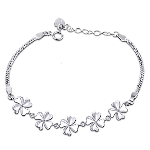 Kmgjc Pulsera para Mujeres - Pulsera De Plata De Ley 925, Regalos De Joyería para Mujeres Regalos De San Valentín, Día De La Madre, Todos Los Momen Especiales (Color : La Plata)