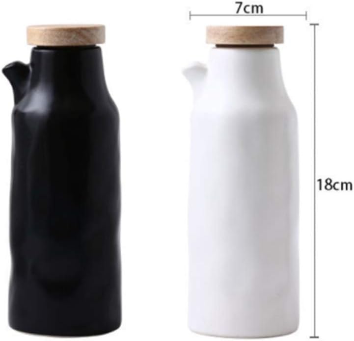 Oil and Vinegar Dispenser - 400ML Ceramic Cruet Bottle for Sauces and Spices - Ideal for Kitchen and Restaurant Use