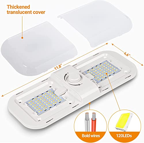 Ct Capetronix Rv Lights Interior 1700Lm, 3 Color Tem Camper Lights, Dimmable 12V Volt Led Lights Fixture, Rv Ceiling Dome Light W Switch For Rv/Camper/Car/Trailer/Boat (Warm Cool Natural White) 4Pack #TOP5