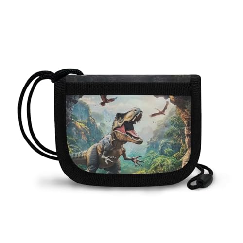 Cozeyat 3D Dinosaur Kids Wallet for Boys Ages 5-7 8-10 10-12 Toddler/Youth Wallet for Boys with Zippered Coin Pocket and Card Holders, Novelty Wallet for Childrens Birthday Gifts2