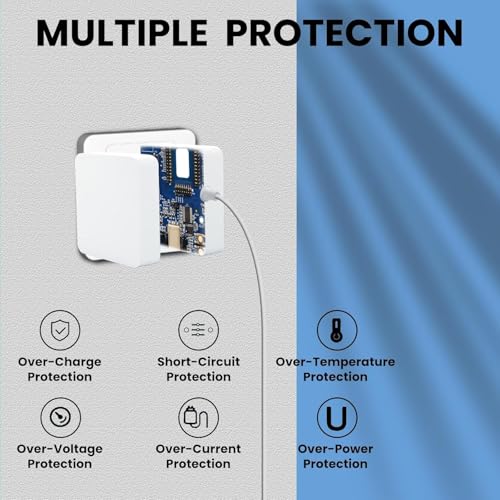 Image of FACTOTECH Replacement Adapter for Mac-Book Air (Retina Display, 11-inch & 13-inch) -A1425, A1435, A1465, A1502,A1466,A1436 (2012, 2013, 2014, 2015, 2017 2018) -60W T Shape, White Charger