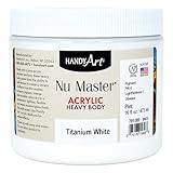 Handy Art by Rock Paint 701-000 Heavy Body Acrylic Paint, 1, Titanium White, 16-Ounce
