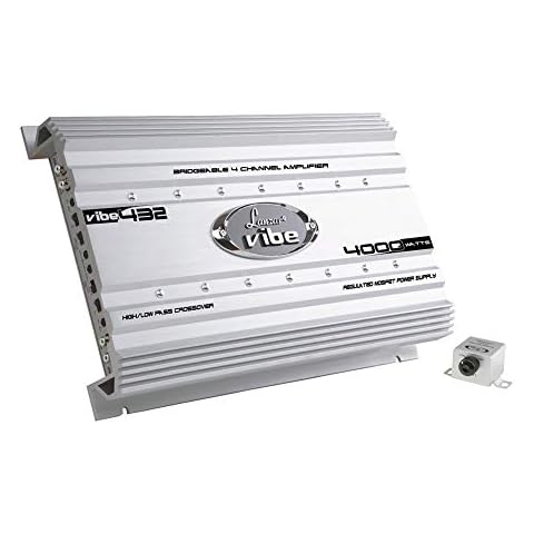 Lanzar Premium Lanzar Car Audio, Amplifier Car Audio, Car Stereo Amplifier, 4,000 Watt, 4-Channel, Mosfet Amplifier, RCA Input, Subwoofer Bass Control, Power Amp, LED Indicator, Car Electronics Cover