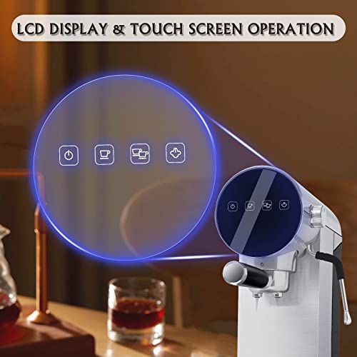 Skyehomo Espresso Machine, 20 Bar Espresso Coffee Maker With Milk Frother Steamer, Espresso And Cappuccino Latte Maker, Espresso Coffee Machine With Digital Touch Panel, 1250W, Stainless Steel #TOP6