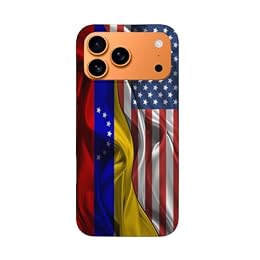 Vintage America Venezuela Venezuelan Flag Silk Style Case Compatible with iPhone 17 Pro Max Drop Protection Shockproof Anti Fingerprint Phone Cover Slim Fit Silicone Black