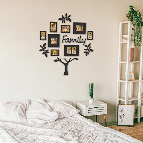 Hello Laura - Picture Frame Set Family Tree Photo Frame Set Home Theme Black Frame - Gallery Collection Display Tree Shape Or New Year Christmas Valentine Birthday (13Pcs Black Tree) #TOP2