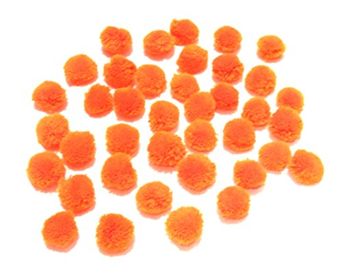 Goelx Pom Pom Balls for Crafts, Decorations, Jewellery Making, Accessories, Bags - Pack Of 50 - Orange