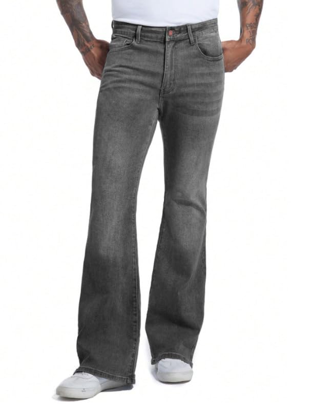 Image of Ben Martin Men's Bootcut Bell Bottom Jeans || Flared Denim Jean for Men || Stretchable Mid Rise Cotton Pants || Retro Style Casual Wear Bootcut' Denim' Jeans;