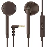LUDOS Zenith Kopfhörer In Ear Kopfhörer mit Kabel und Mikrofon, 2-Jahre Garantie, In Ear Ohrhörer, 3,5 mm Klinkenstecker Earbuds, Satte Bässe Earphones, Headphones für iPhone, iPad, Samsung - Braun