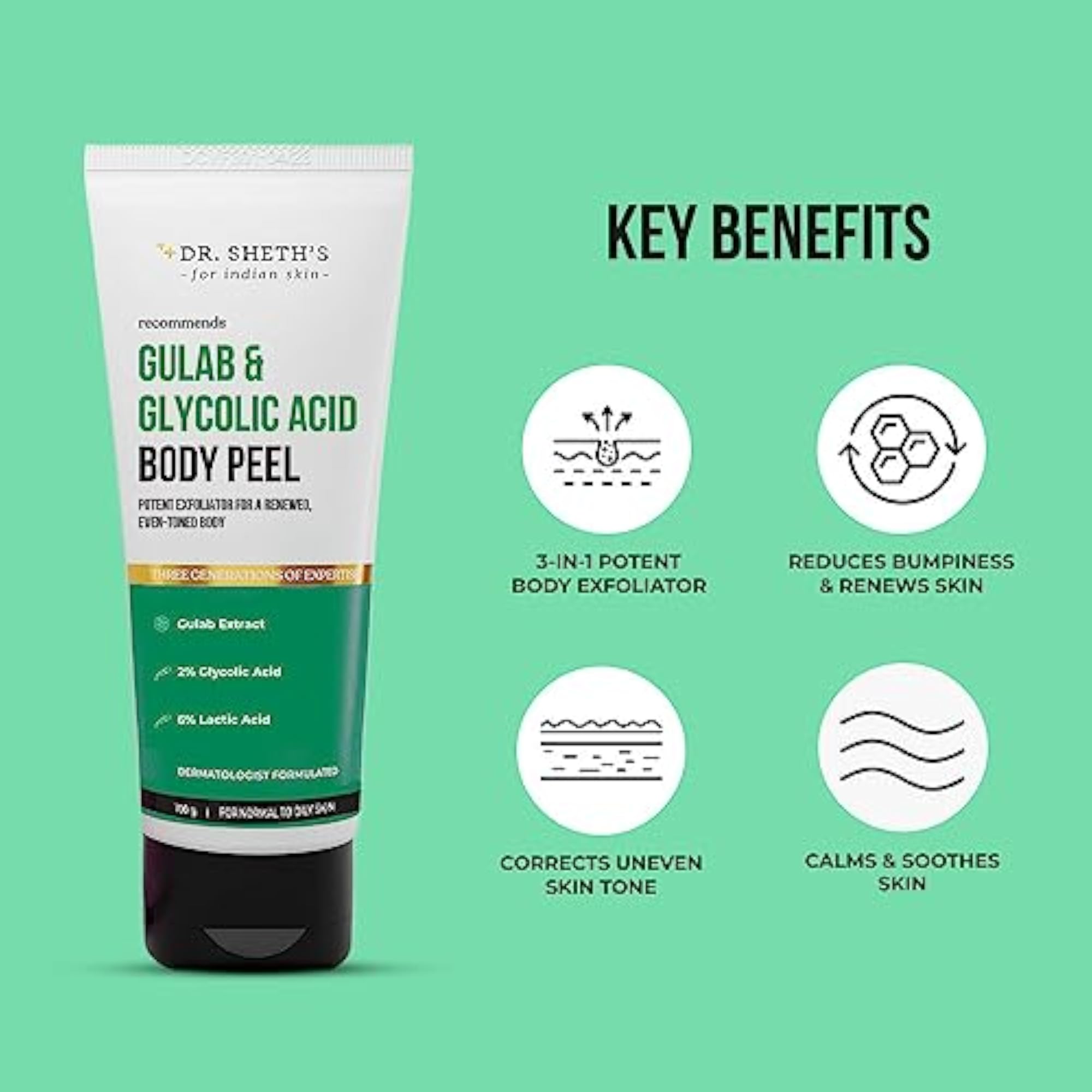 Sheth's Gulab & Glycolic Acid Body Peel, 100 gm