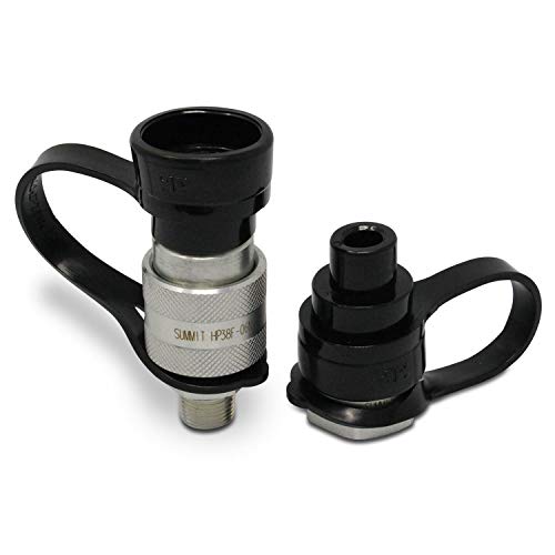Summit Hydraulics HP38-06N-SET 3/8 Inch 10,000 Psi High Pressure Hydraulic Quick Coupler Set Replaces Enerpac C-604 W/Dust Caps thumb #1