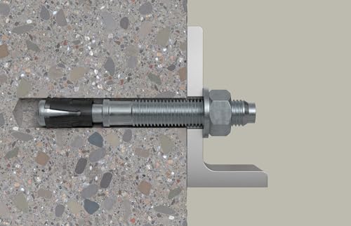 fischer Bolzenanker FAZ II Plus 10/10 gvz im Eimer, Schwerlastanker mit hoher Tragfähigkeit, 145 Ankerbolzen für Befestigungen schwerer Lasten und Stahlkonstruktionen, Seismik- & ETA-Zulassung