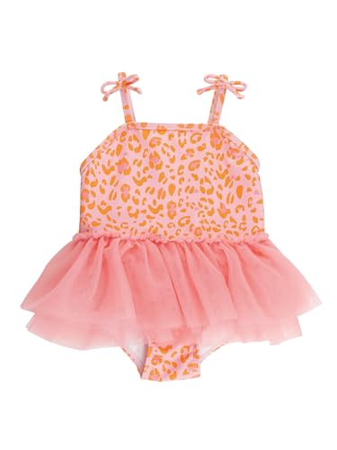 Image of RuffleButts Girls UPF50+ Sun Protection Peplum Smocked Bodice /Tulle Skirted One Piece Swimsuit