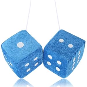 Fuzzy Dice for Rear View Mirror, Bl...