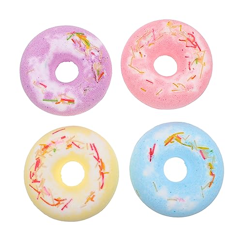 DOITOOL Dorable Doughnut Shape Bath Balls 4pcs Spa Bath Relaxing Balls Bath Supplies Random
