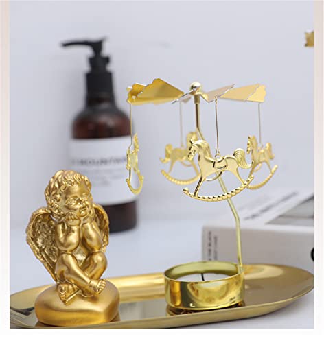 Spinning Candle Holder, Rotating Carousel Tealight Candle Holder, Unique Birthday Gift for Women, Mom, Sister, Friends, Christmas, Valentine's Day (Unicorn) — view 2