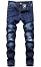 FREDD MARSHALL Boy's Slim Fit Skinny Ripped Distressed Zipper Jeans Pants with Holes