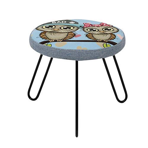 Taburete con 3 patas de metal para descanso de piernas y asiento auxiliar de salón