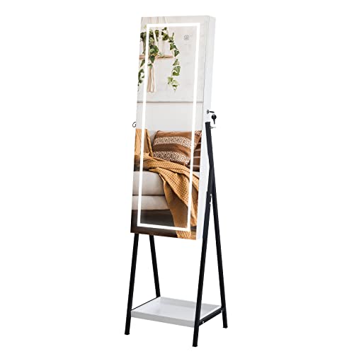 Karl Home 3-Color LED Jewelry Cabinet with Mirror