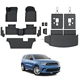 JOULARISE Floor Mats Set for 2016-2026 Dodge Durango (Only for 7 Seats with Bench Seats), All Weather TPE Backrest Mat Trunk Mat Cargo Liner Door Sill Guards Accessories (7 Seats Floor Mats Set)