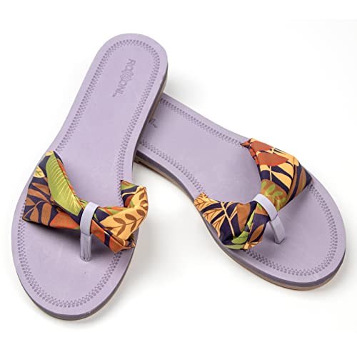 Floral Lace Strap Slippers for Women – Cute Womens Slippers with Color Flower Patterns – Boho Indoor Outdoor Womens Slippers for Summers – Stylish & Trendy Casual Slippers for Women