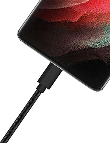 KP TECHNOLOGY Motorola Moto G32 / G62 5G /Moto G82 5G /Moto Edge 30 / Moto E32 / G10 G30 E20 E30 E40 Nylon Braided Charging Cable [2m] USB C to USB A 3.0 For Moto G50 G100 G60s Moto E7i G7 (BLACK)