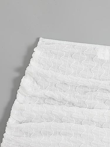 Women's Drawstring Solid Ruched Summer Bikini Cover Up Skirt3