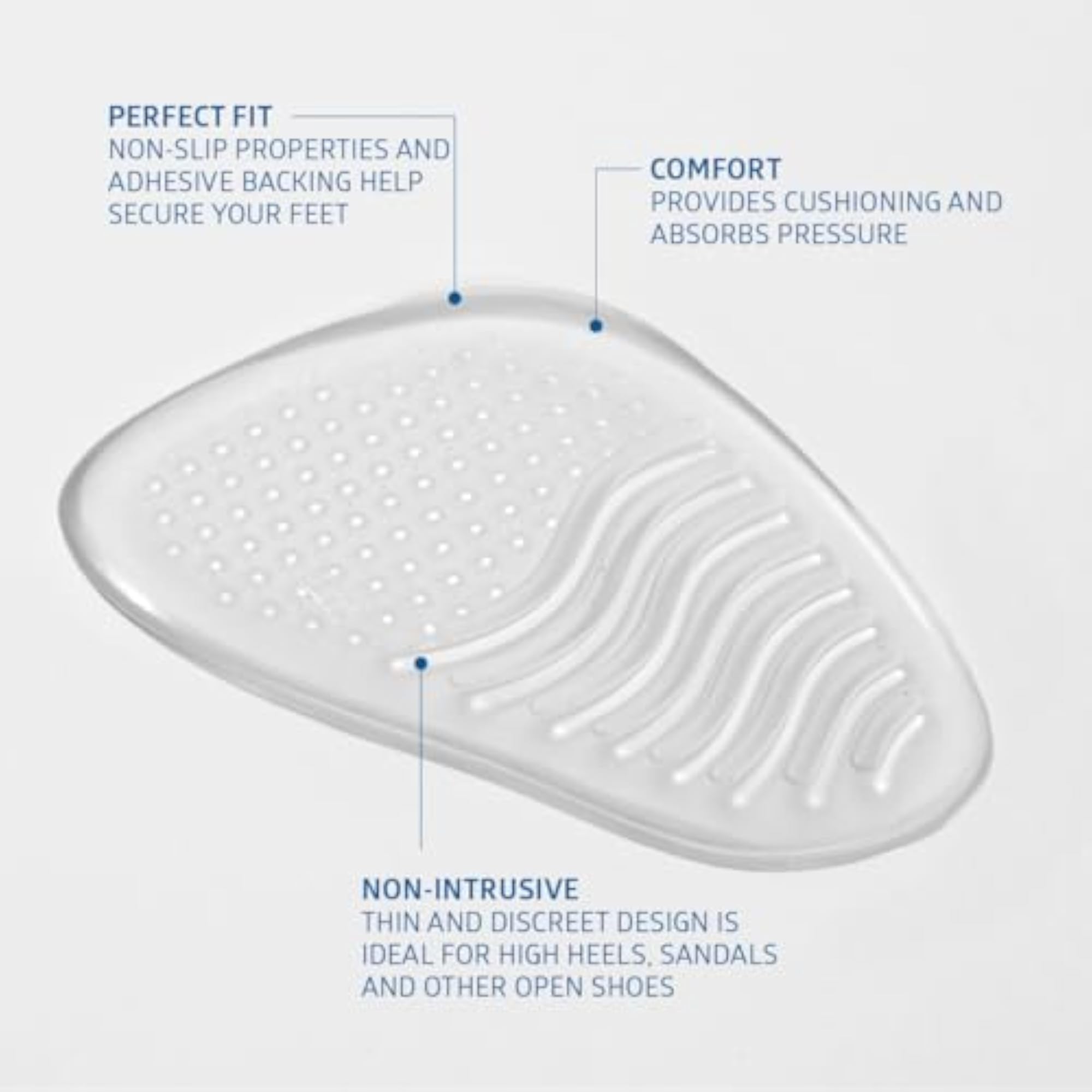 Adhesive Forefoot Pad Transparent Gel Cushion Non-Slip Protector