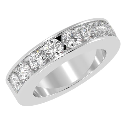 1/2-2.5 Carat Channel Set LAB GROWN Diamond Ladies Anniversary Wedding Band in 14K White Gold (E-F Color VS2 Clarity)