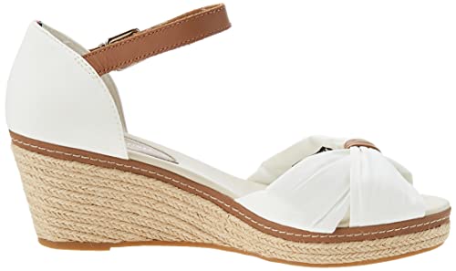 Tommy Hilfiger Damen Wedge Espadrilles Iconic Elba Sandal Keilabsatz, Weiß (Ecru), 38 EU