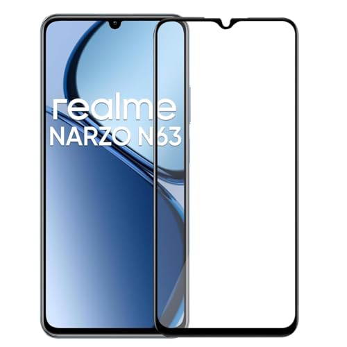 Image of EitanshaKart Military-Grade Tempered Glass Screen Protector Compatible for Realme Narzo N63 with Edge to Edge Coverage and Easy Self Installation kit (Realme Narzo N63)