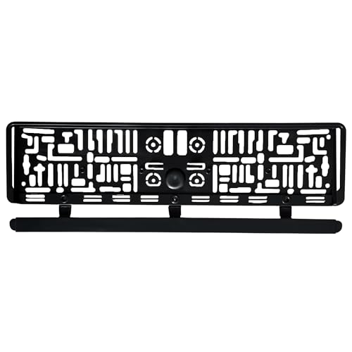 Soporte para matrícula Coche Universal, Porta matriculas remolque, Porta matricula vehículo, soporte matricula camión, fija matricula, soporte matricula furgoneta, 53x18 cm. Negro, PVC