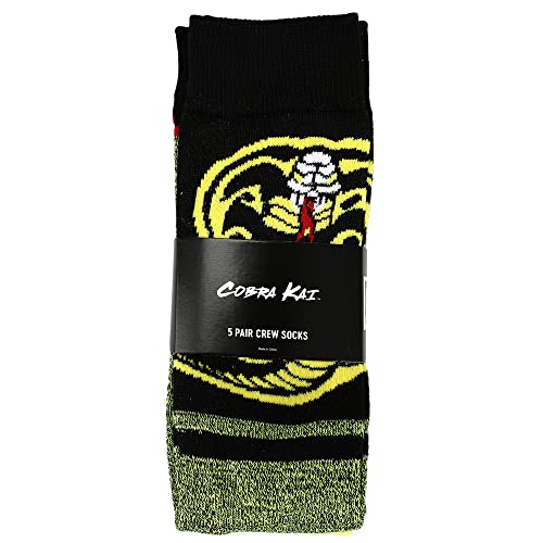 Bioworld Conjunto de meias casuais Cobra Kai para homens, pacote com 5, Multicor, Tamanho Único