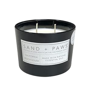 Sand + Paws Scented Candle - California Beach House–Luxurious Air Freshening Jar Candles Neutralize pet Odors and Enhance Home décor – 100% Cotton Lead-Free Wicks - 12oz Sand Paws Scented Candle California Beach HouseLuxurious Air Freshening Jar Candles Neutralize pet Odors and Enhance Home decor–100 Cotton Lead Free Wicks 12oz
