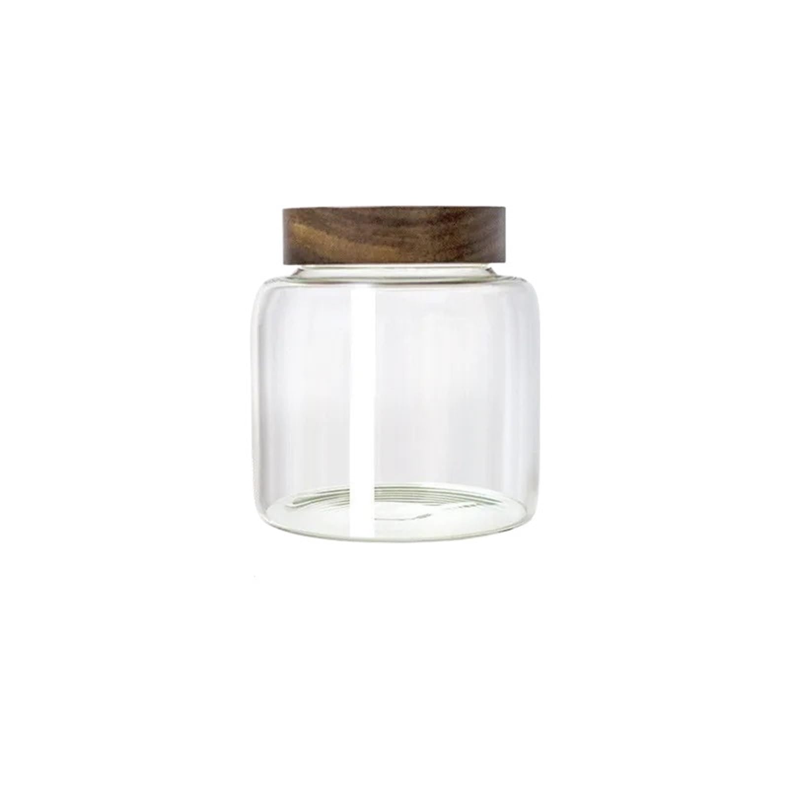 Bonbonglas 1,25/1,95/2,5/3,4 L Glas Candy Jar Runde Lebensmittel Lagerung Glas Mit Holz Deckel Küche Kaffee bohnen Kanister Hause Snack Lagerung FüR SüßWaren(1.25L)