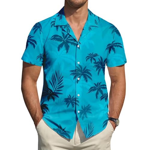 Grand Game Character Button Up Shirt, Gaming Hawaiian Shirt for Men Women - Blue