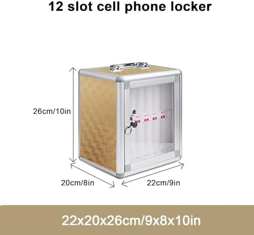 Aluminum Alloy Wall-Mounted Cell Phone Storage Locker with Safety Lock & Handle, Classroom & Office Cell Phone Cabinet (40x20x60cm/16x8x24in)
