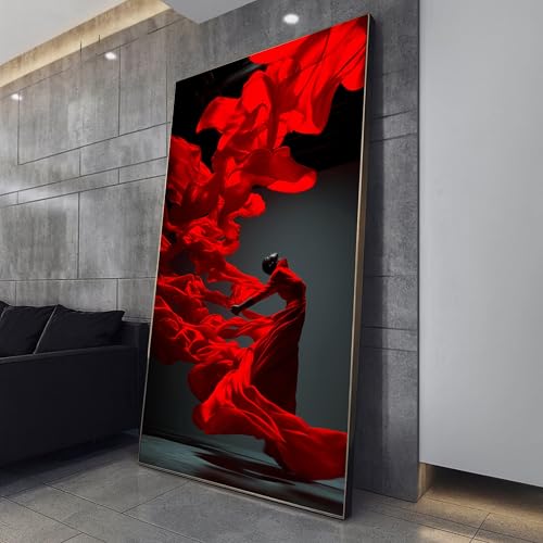 Toile abstraite en mouvement pour salon élégant grand tableau de danse moderne