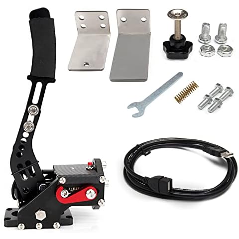 Htostar Racing USB Handbrake Upgrade 2-IN-1 Compatible With PS4/5+PC Compatible With G29,For Professional Gaming Peripherals for Racing Games, with Non-Contact Plus Hall Sensor(With Clamp) Cover